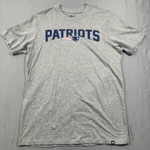 New England Patriots T-Shirt Mens Small Gray '47 Football NFL Wordmark Crew Neck